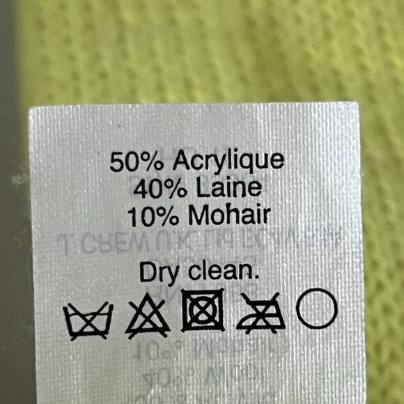 J. Crew Pullover Sweater Women’s Size S Wool Mohair Blend Buttons Chartreuse - Picture 7 of 8